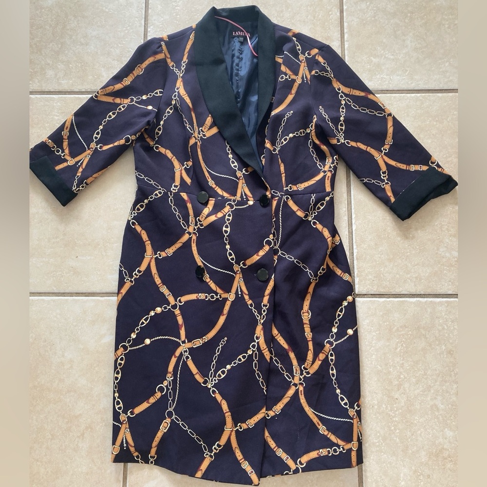 Elegant Chain Print Mini Dress